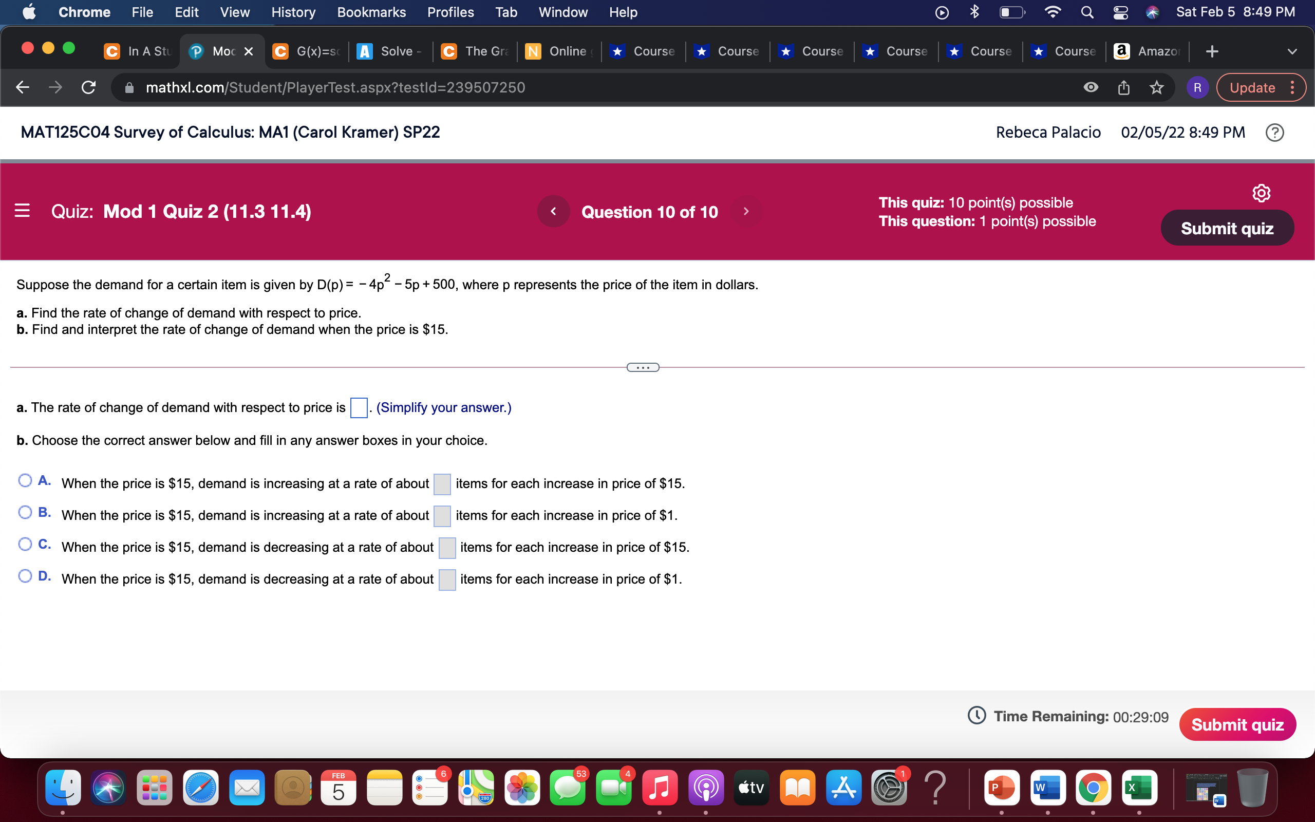 The Gr Online Help Course Course Course Course Course Course mathxl.com/Student/PlayerTest.aspx?testld=239507250 MAT125C04