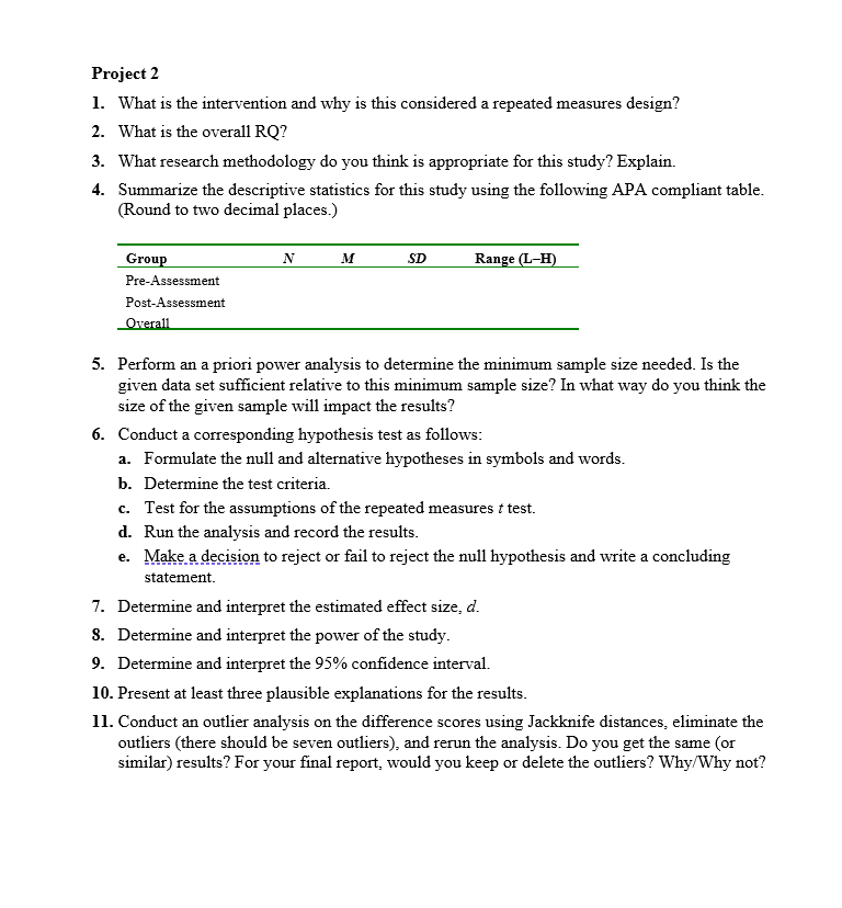 This week is dedicated exclusively to engaging in two research projects that