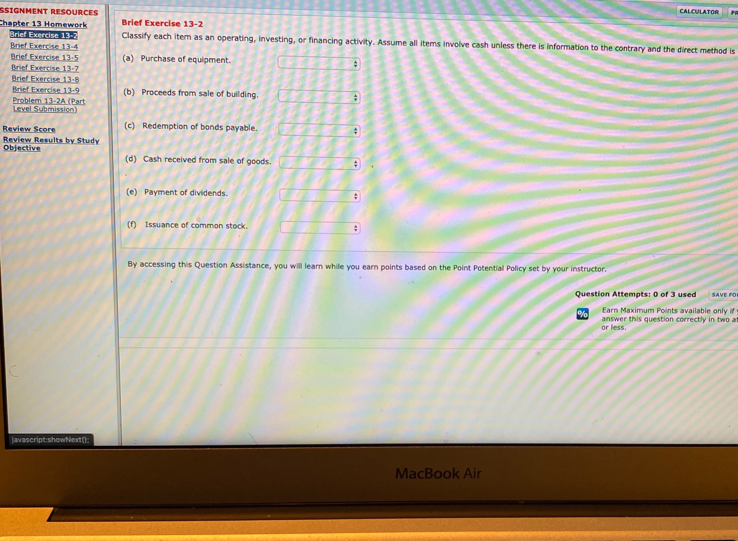 Chapter 13 -2 homework answer needed CALCULATOR SSIGNMENT RESOURCES chapter 13 Homework