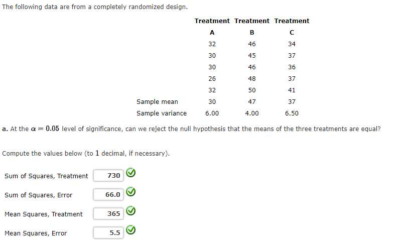 36 Sample variance 6.00 4.00 6.50 a. At the o = 0.05