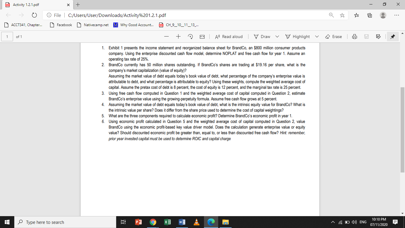 ACCT341, Chapter. Facebook Nativecamp.net M Why Good Account.. and CH_9_10_11_13_.. of 1