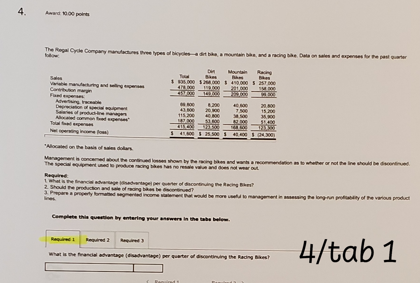 hello - I need help with the required questions. 4. Award: 10.00