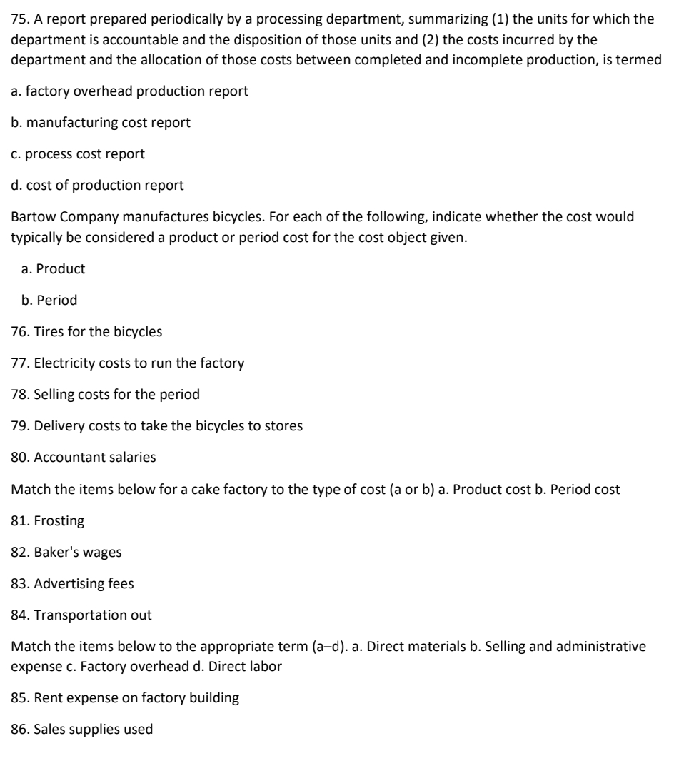 selection type and match section 75. A report prepared periodically by a