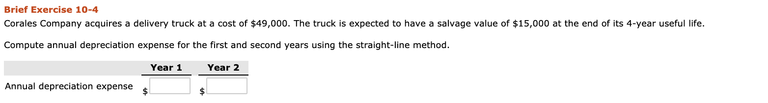 of $49,000. The truck is expected to have a salvage value of