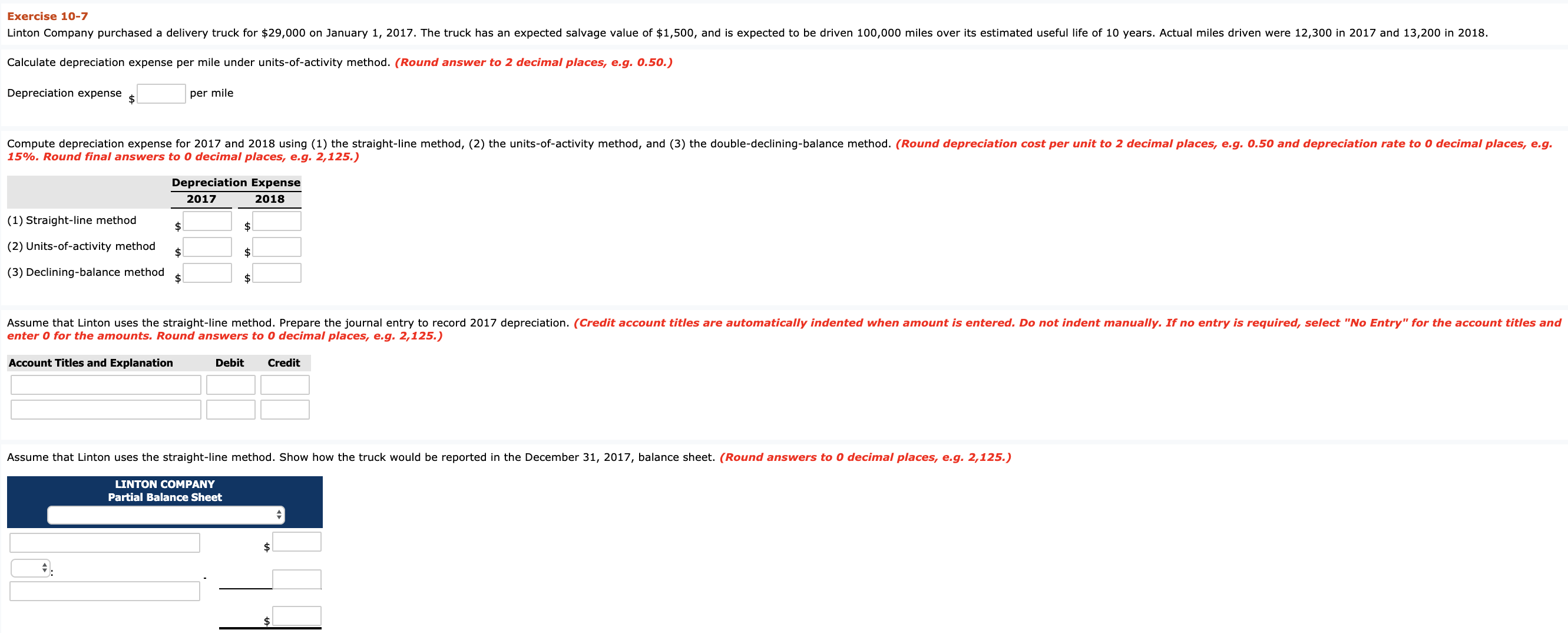 $15,000 at the end of its 4-year useful life. Compute annual depreciation