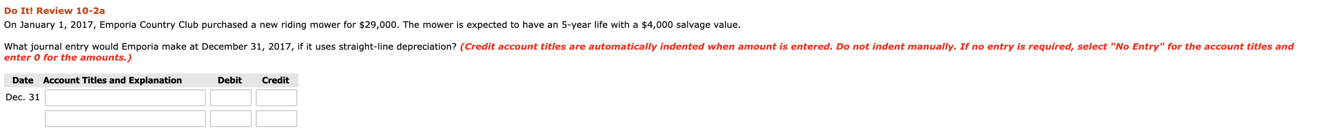 expense for the first and second years using the straight-line method. Year