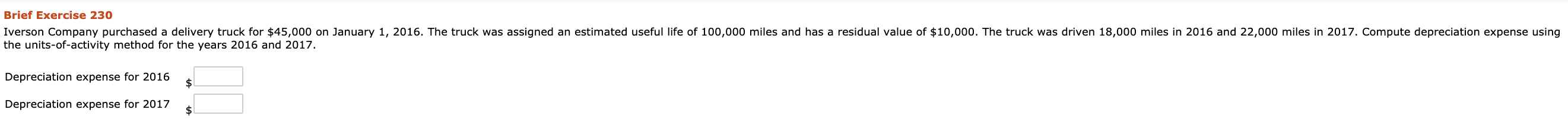 1 Year 2 Annual depreciation expense $ $ Exercise 10-7 Linton Company