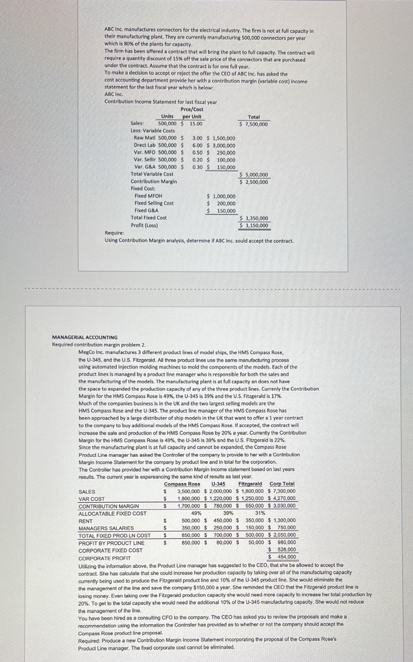 First page is with problem number 1 and second page is with