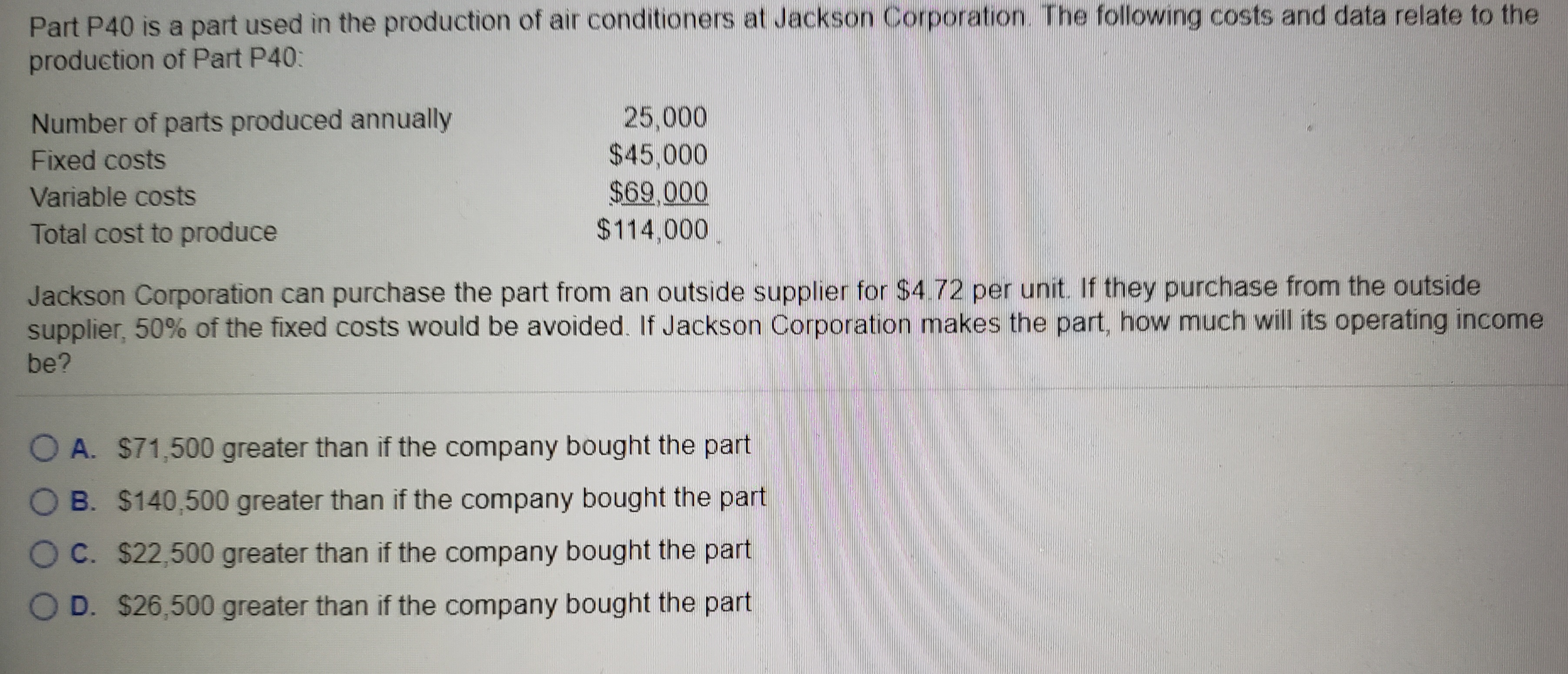 What is the correct answer (q8) Part P40 is a part used