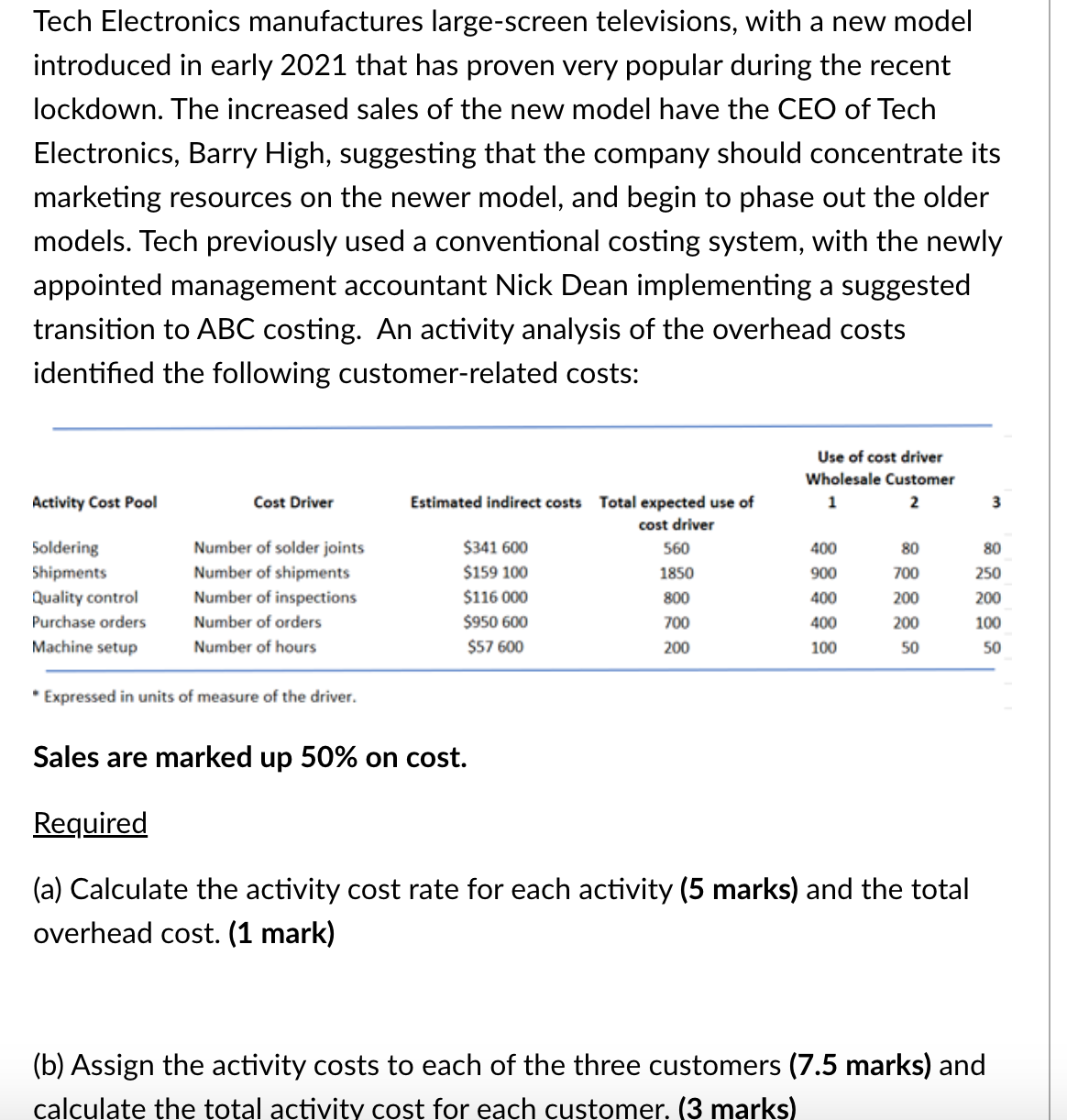  Tech Electronics manufactures large-screen televisions, with a new model introduced in
