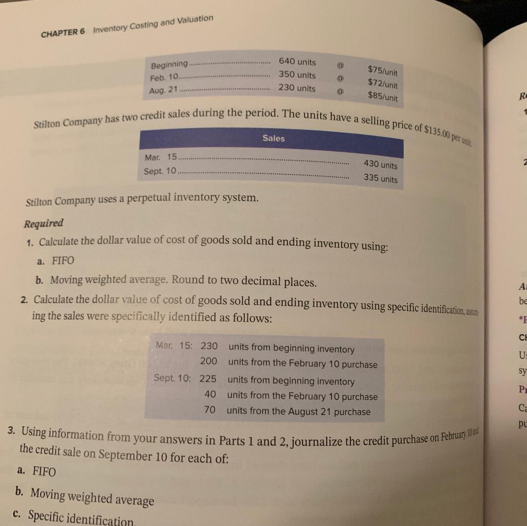 cost flows-perpetual LO2 Xcel CHECK FIGURES: 1. Ending inventory; a. $35,750; b.