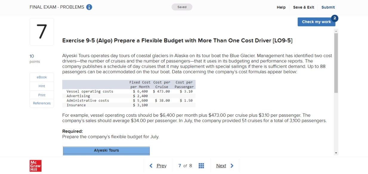  FINAL EXAM - PROBLEMS 0 Saved Help save a Ell! submit