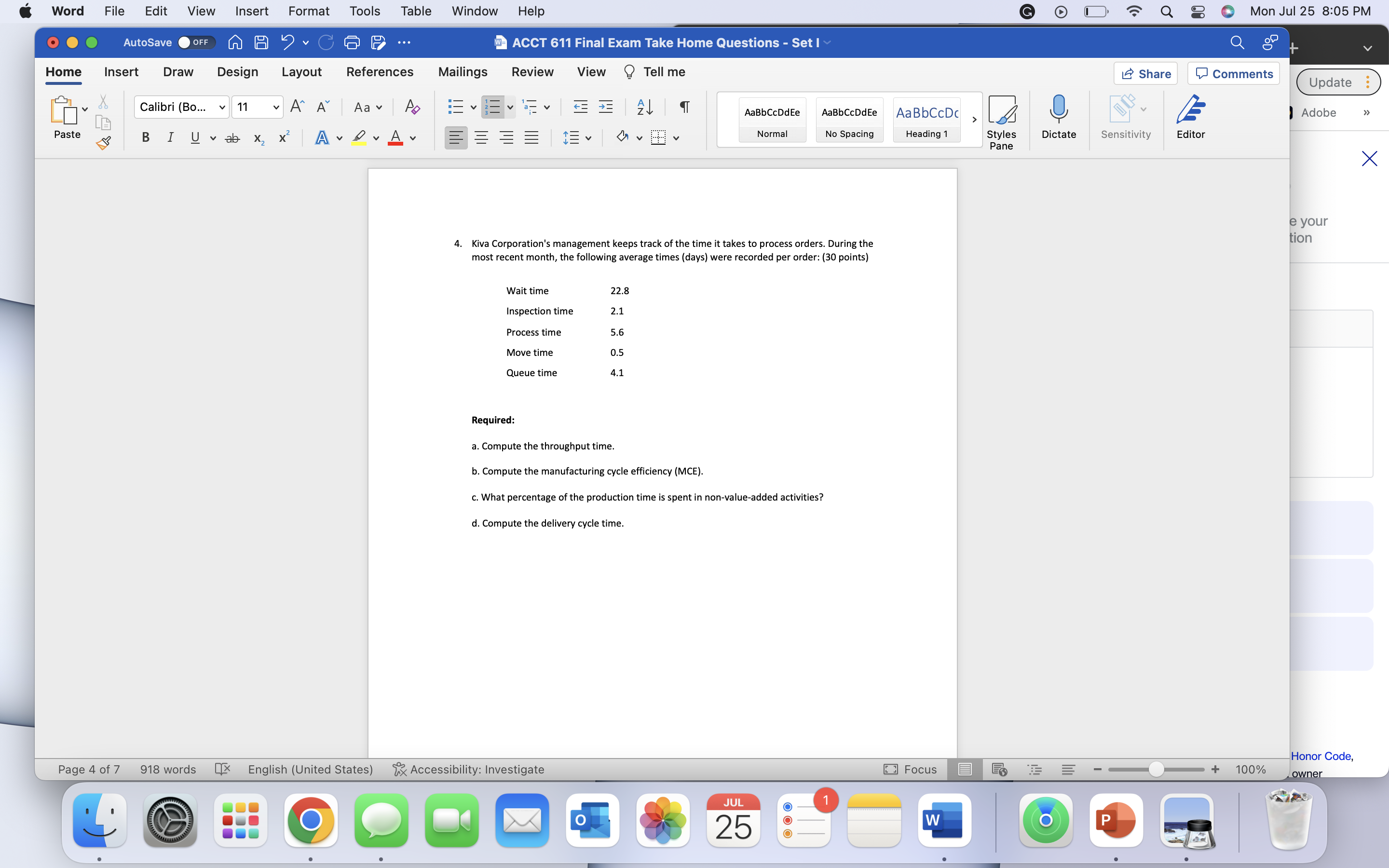 CGE ... w ACCT 611 Final Exam Take Home Questions - Set