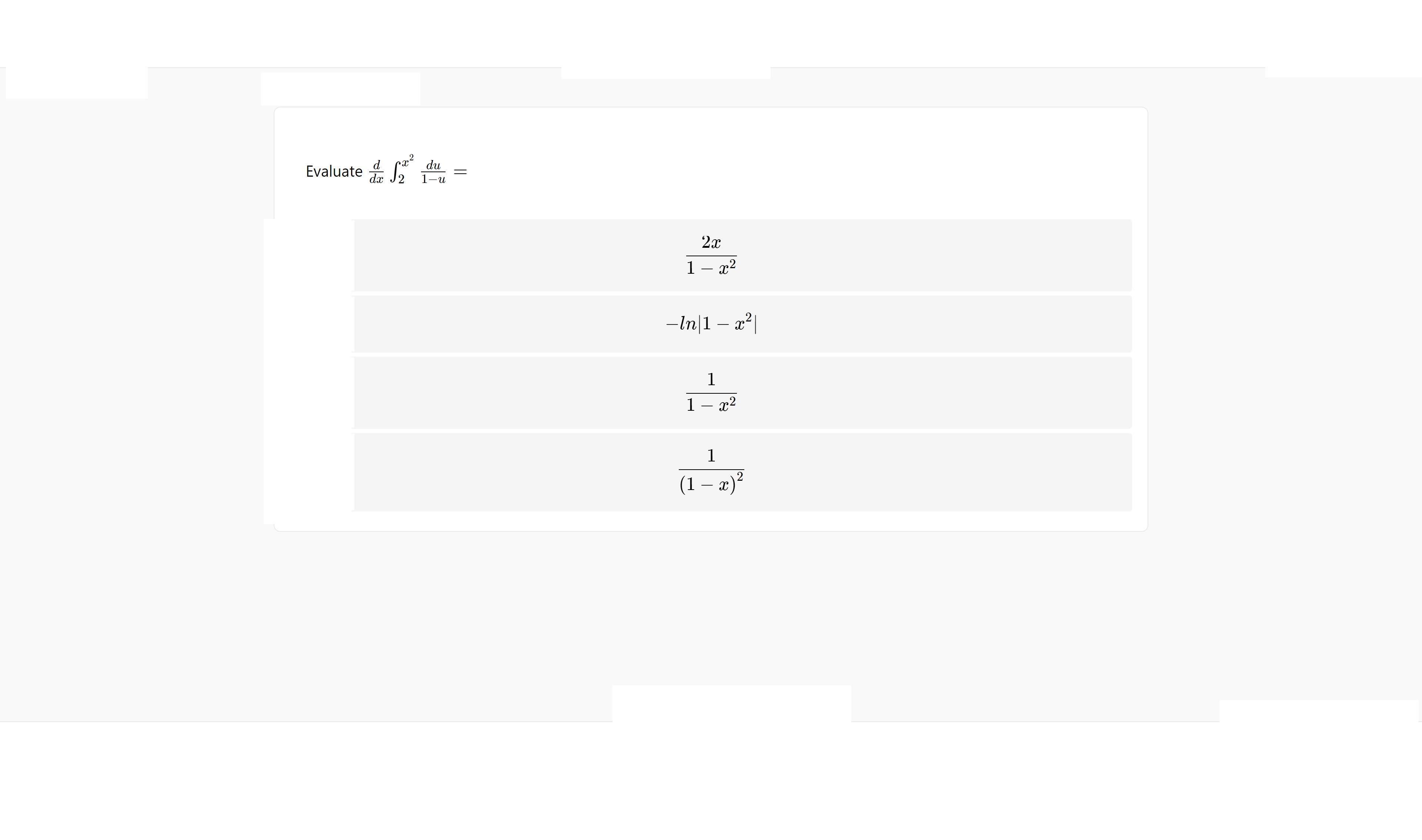 -In 1 - x2 1 1 - 2 2 1 (1 -x)