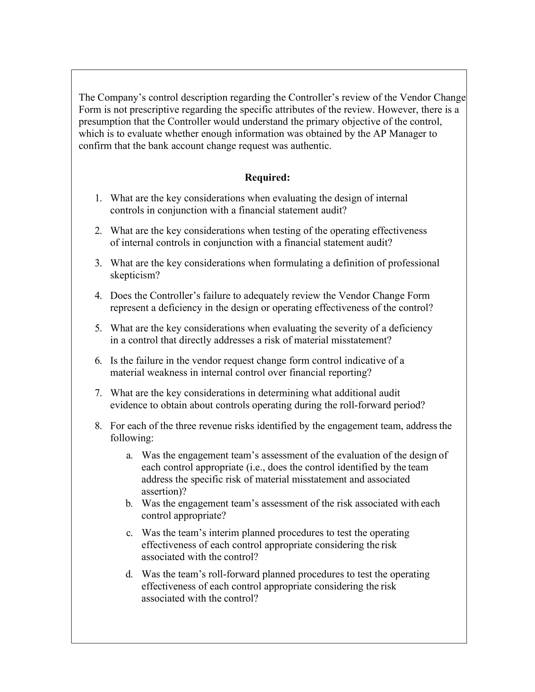 to make an introduction and a conclusionfor my essay. XYZ Controls XYZ