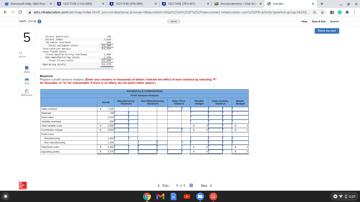 profit variance analysis. Homework Help - Q&A from ( x * 15217343