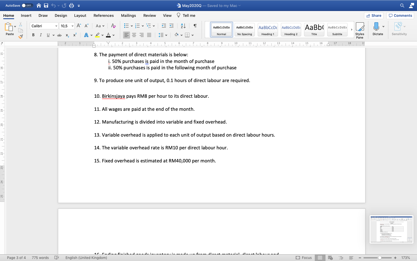 Design Layout References Mailings Review View Tell me Share Comments Calibri 10,5