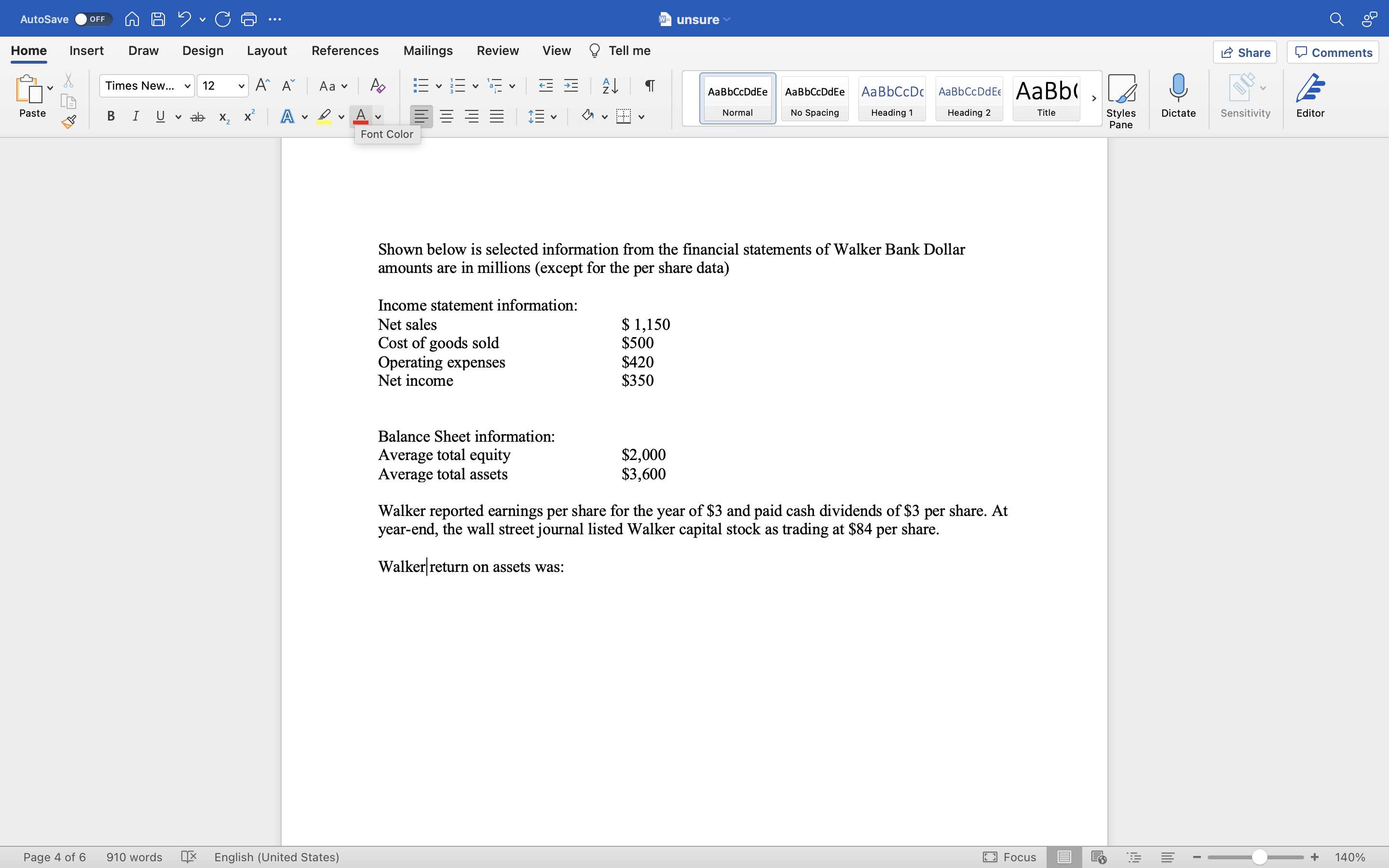  AutoSave OFF A A ? . CG ... w unsure Home