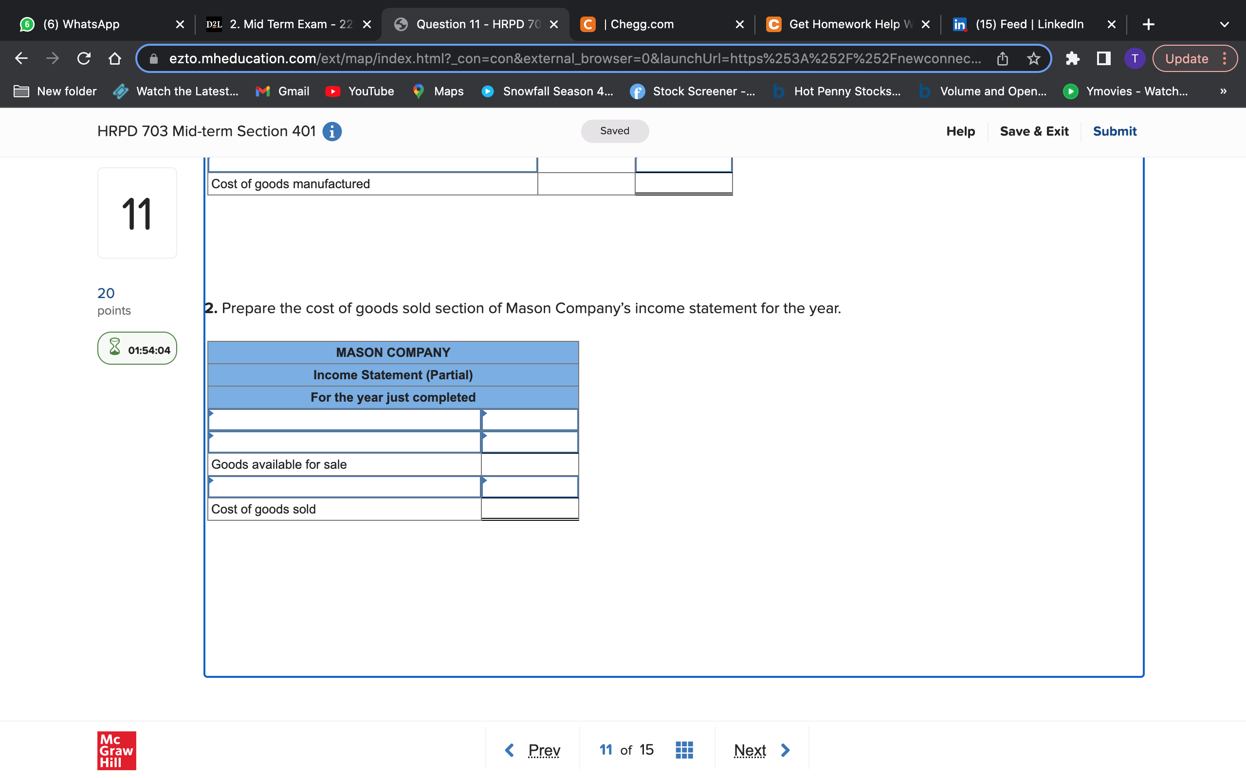 Volume and Open... Ymovies - Watch... HRPD 703 Mid-term Section 401 i