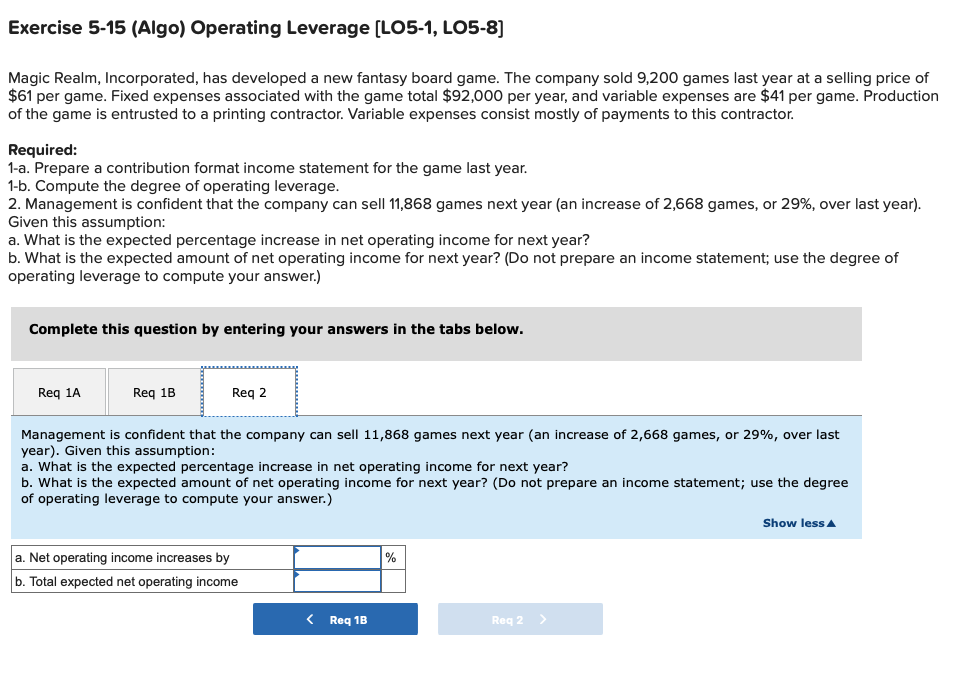 year at a selling price of $61 per game. Fixed expenses associated