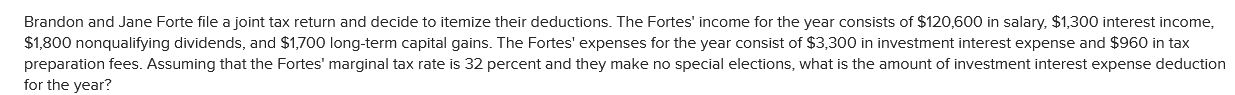 How do you do this? Brandon and Jane Forte le ajoint tax