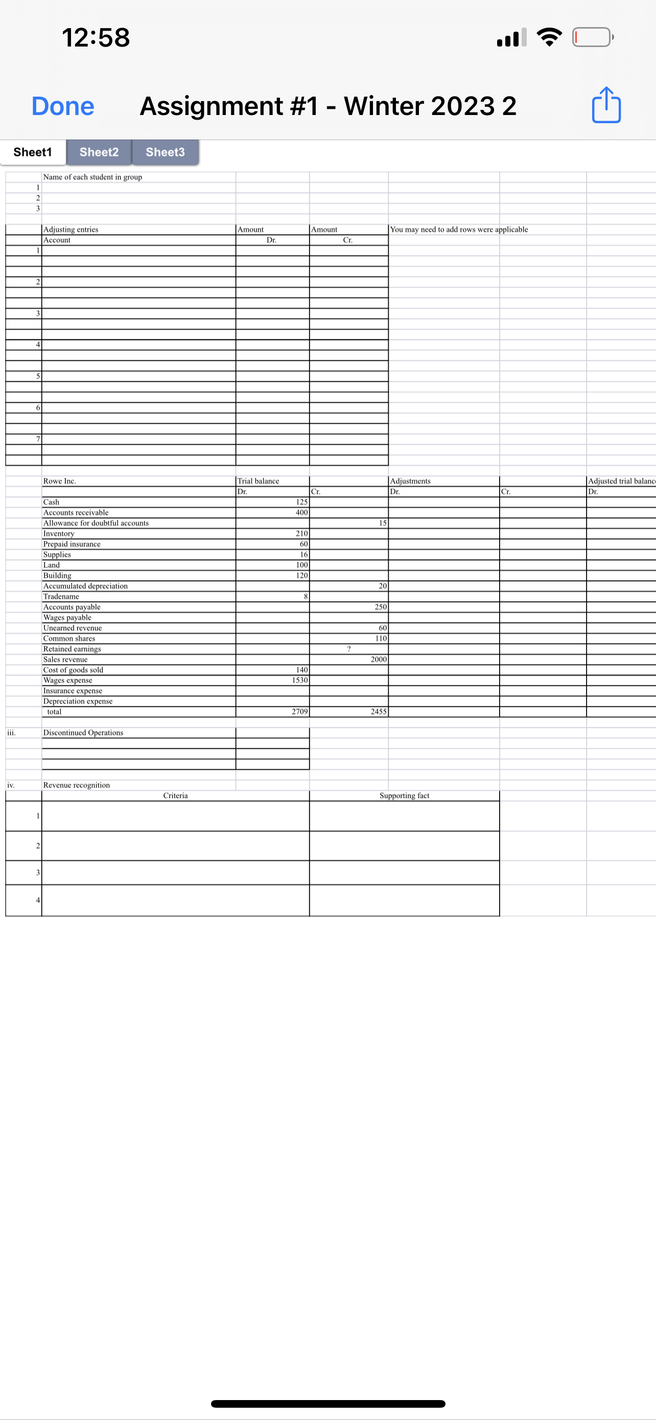 Insurance expense Depreciation expense total 2709 2455 iii. Discontinued Operations Revenue recognition