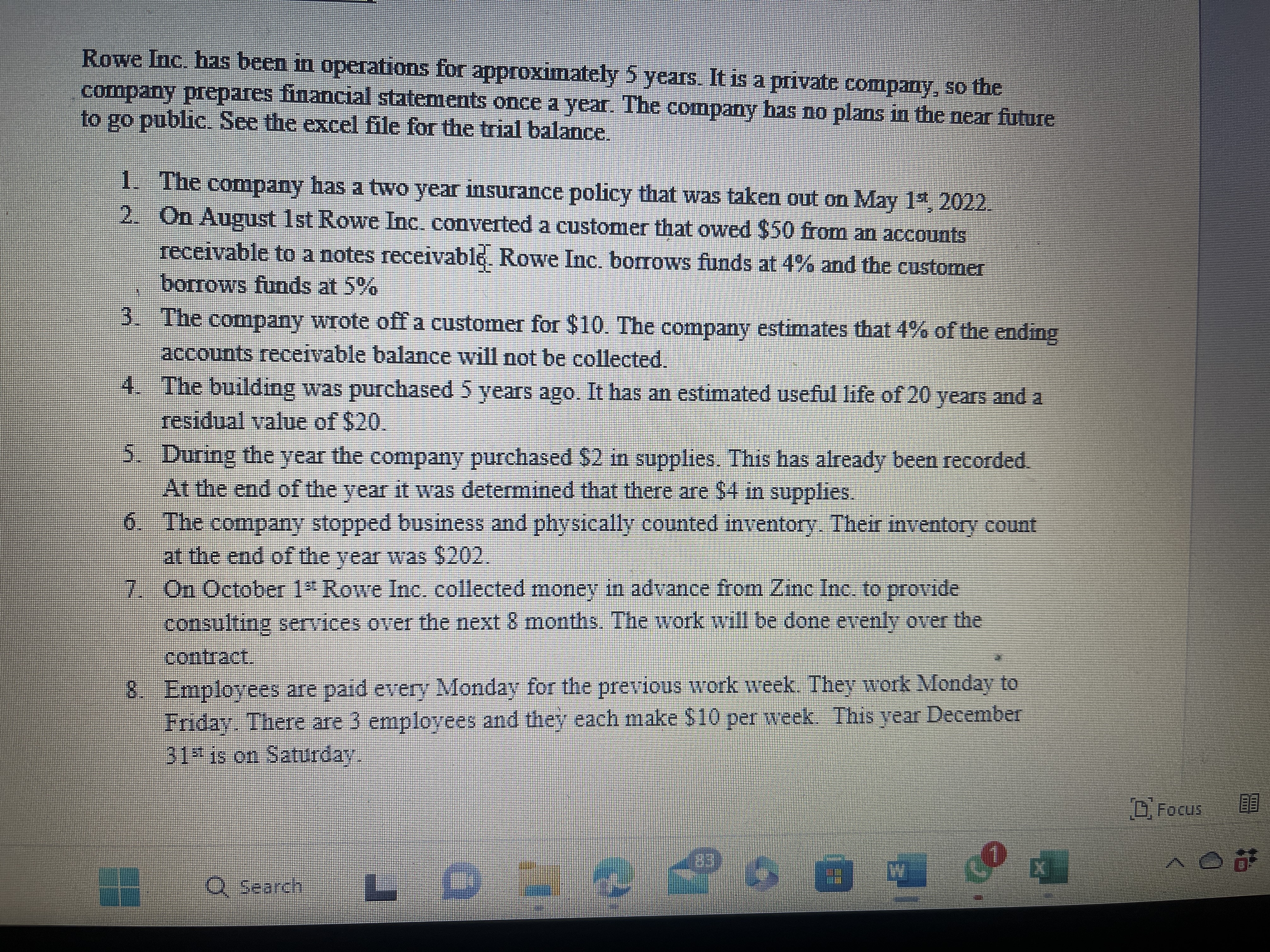 Criteria Supporting fact\fComplete your assignment in the excel spreadsheet provided. Prepare any
