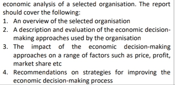 of 3 -5 to write a report covering the details provided in