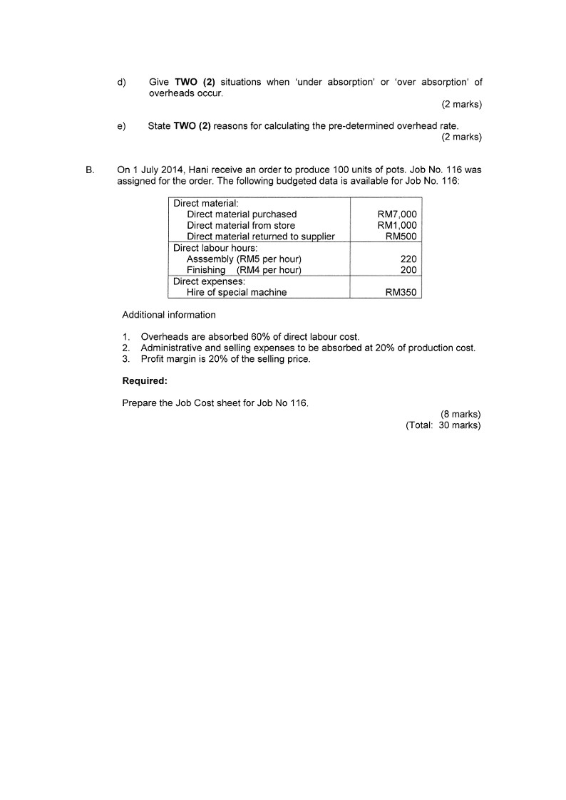 company which manufactures semiconductor electric circuit board has three (3) production departments: