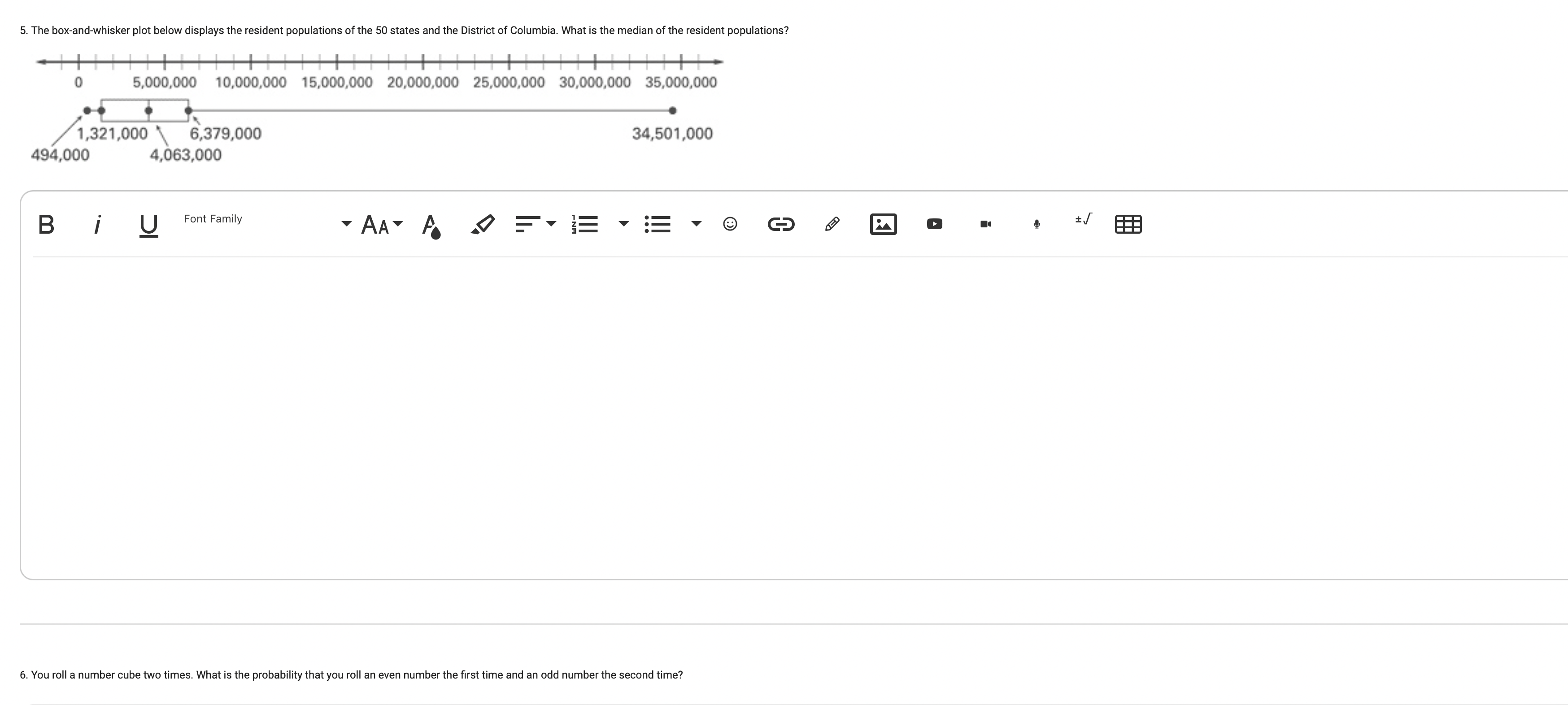 randomly chosen from the box, and those students are surveyed.5. The box-and-whisker