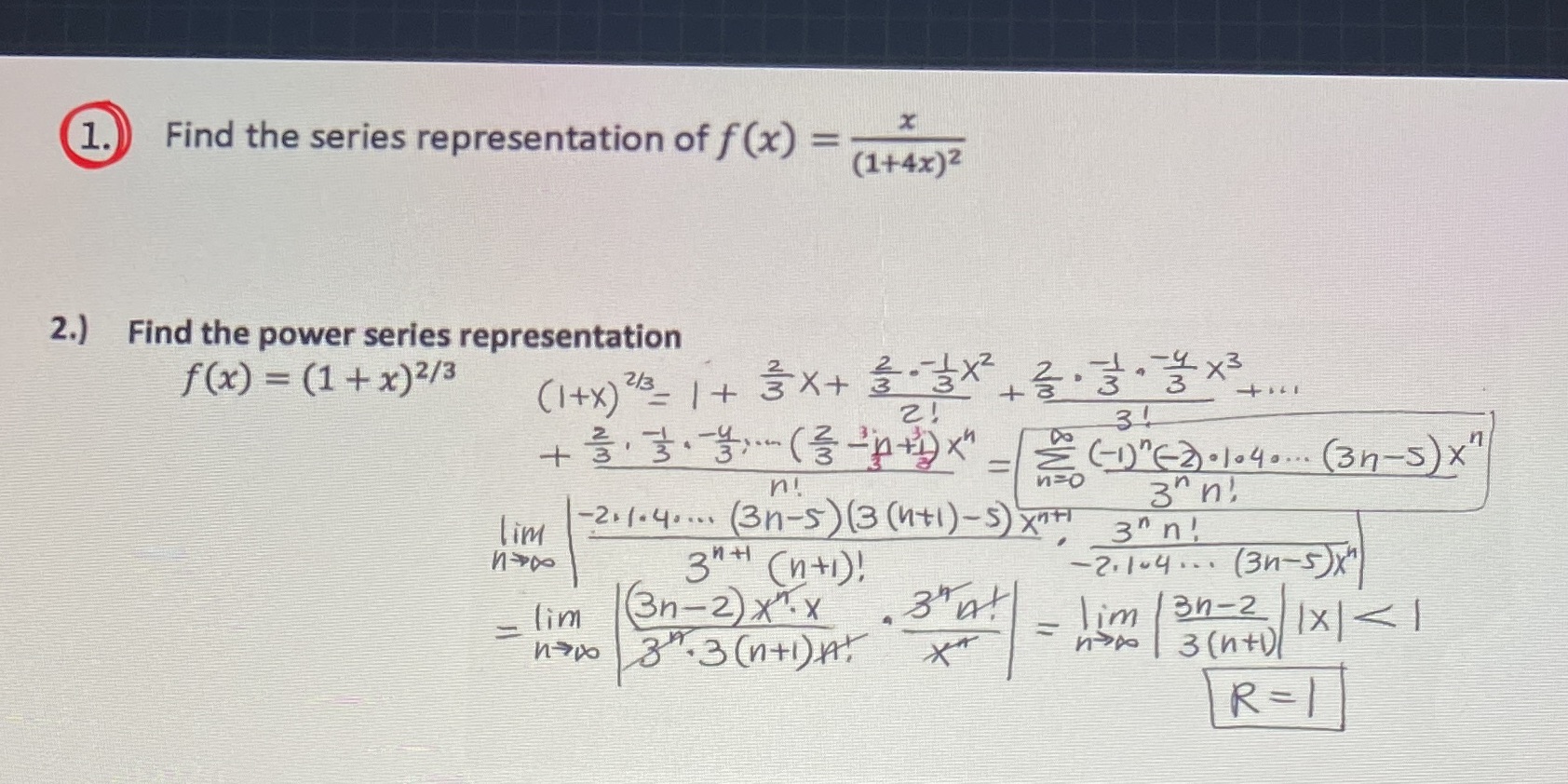 Need help with question #1 only, please have solution similar as #2