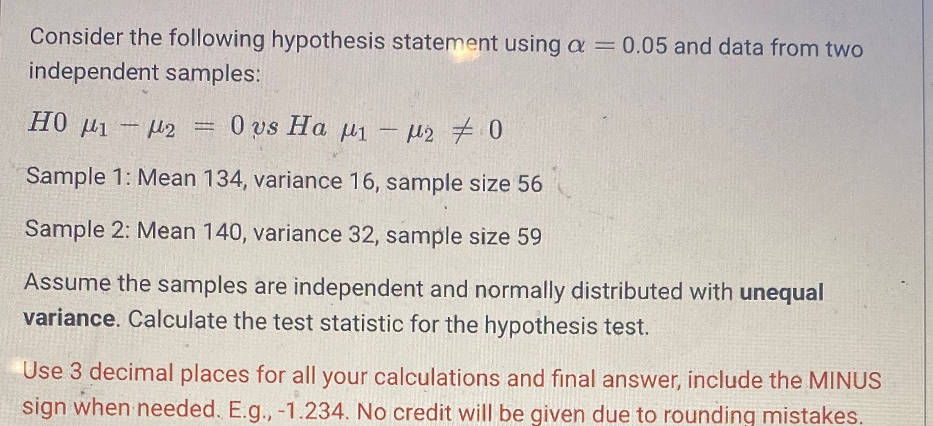 Hypothesis statement please answer asap Consider the following hypothesis statement using a