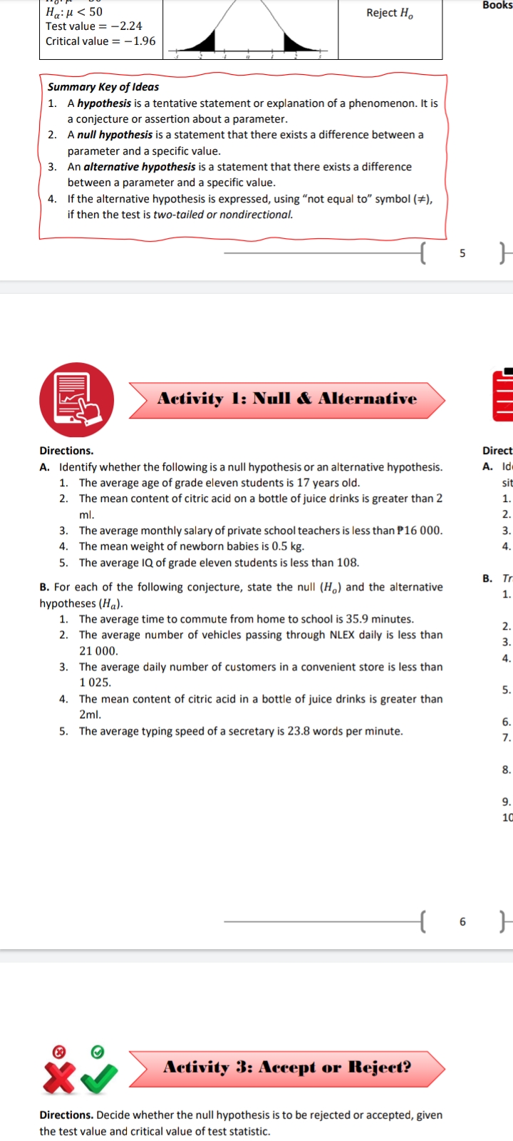 < 50 Test value - -2.24 Critical value - -1.96 Summary Key