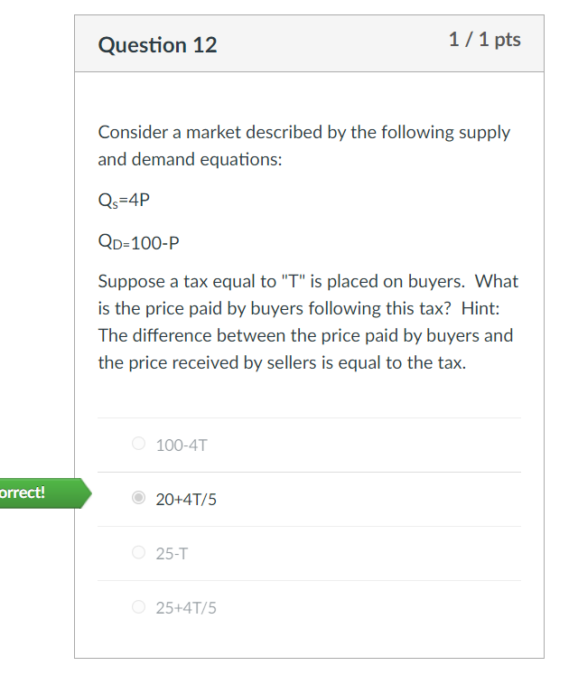 Hello,Why is the answer (20+4T/5). Could i please have a step-by step