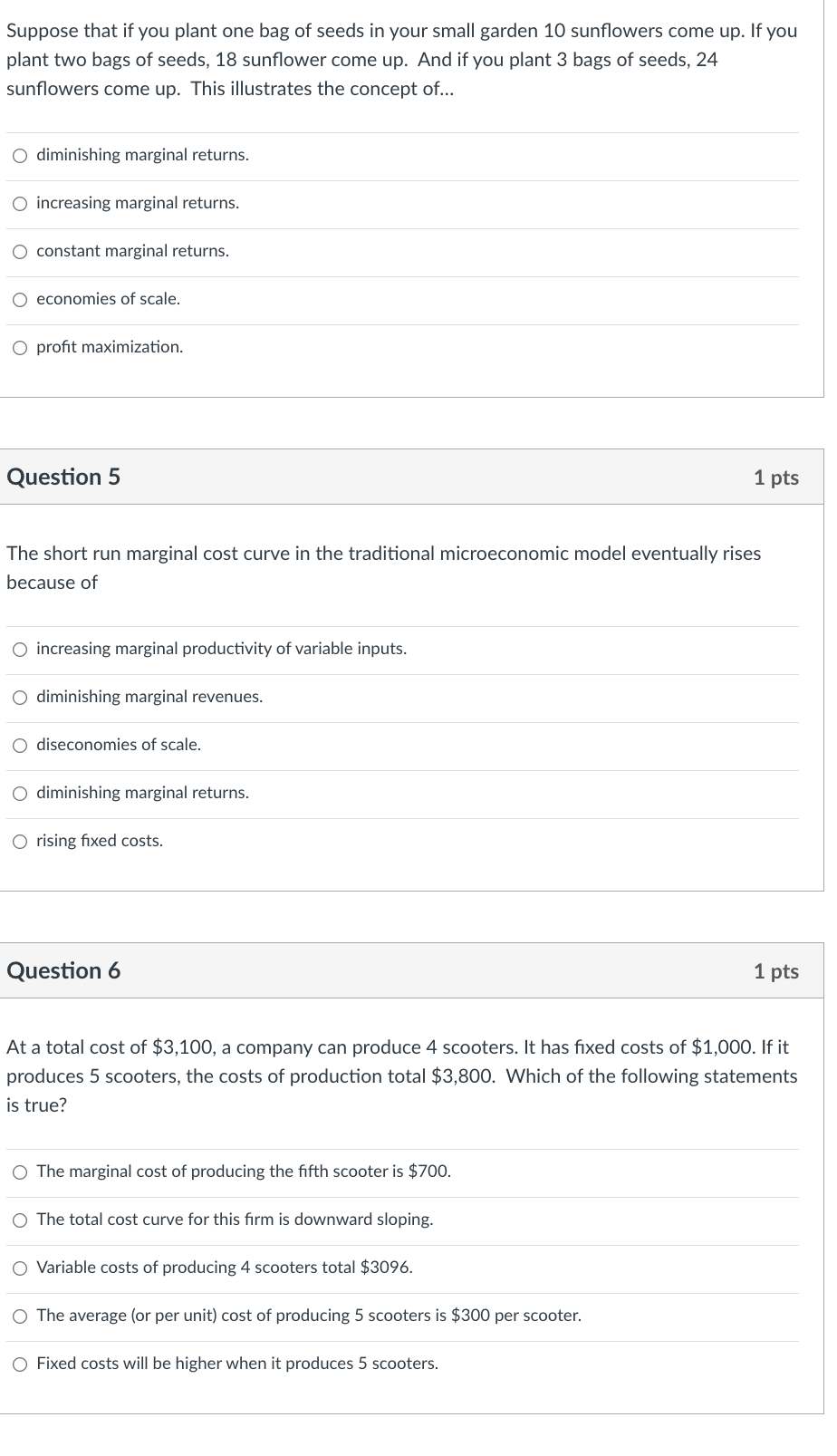 following is an economic, but not an accounting, cost? O Interest paid