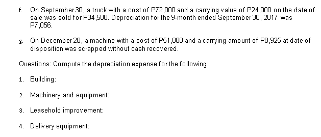 depreciation accounts had balances as follows: Cost Accum. Depn Depn Method Life
