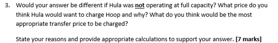 you have calculated above be appropriate for the Hoop department to pay?