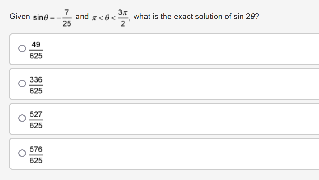 Given sin9= 49 625 336 625 527 625 576 625 and r