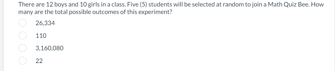 have the same probabilities the probabilities for all possible outcomes must sum