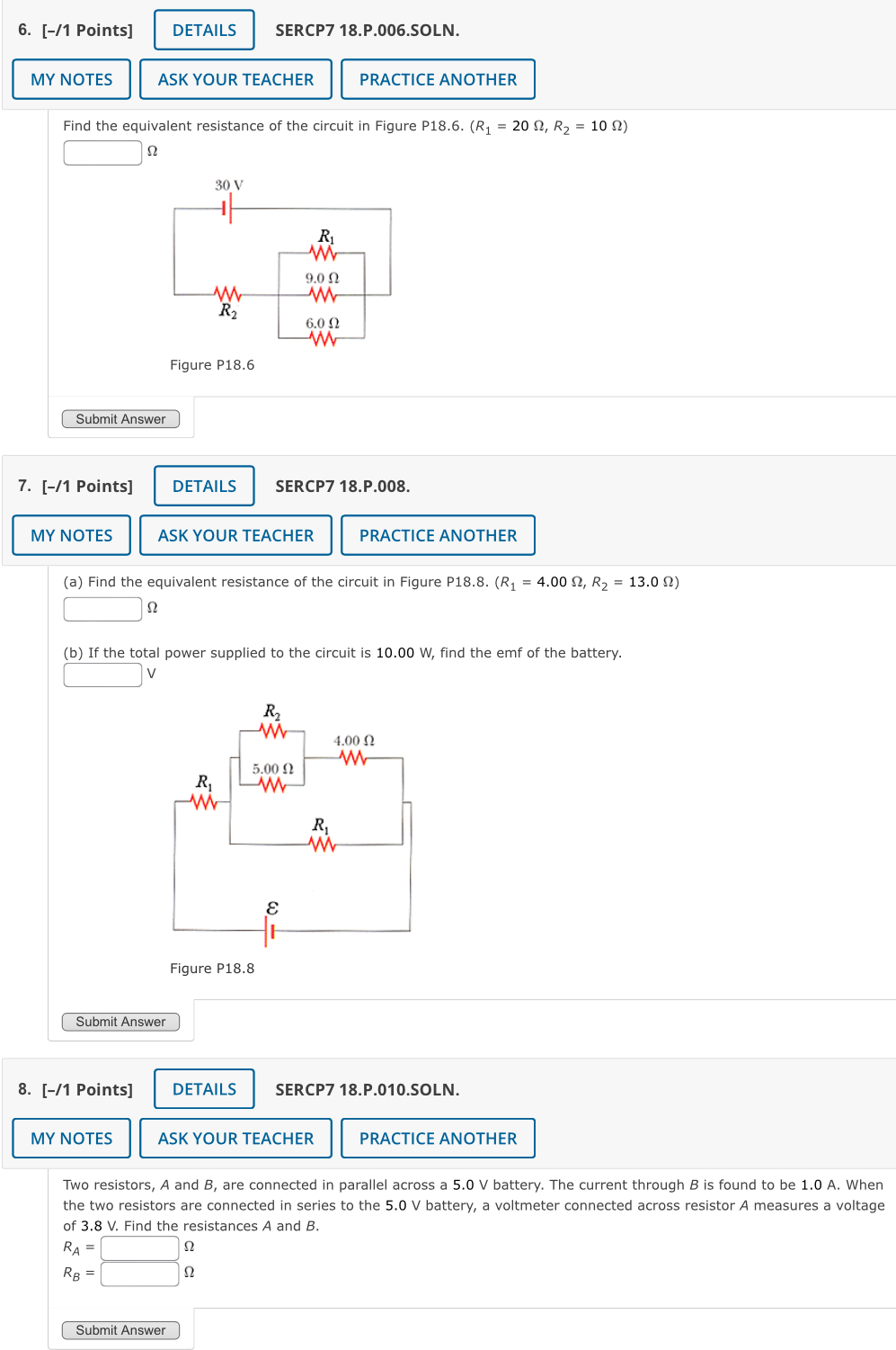 DOWN BELOW:1. 1. [-/1 Points] DETAILS SERCP7 18.AE.01. MY NOTES ASK YOUR