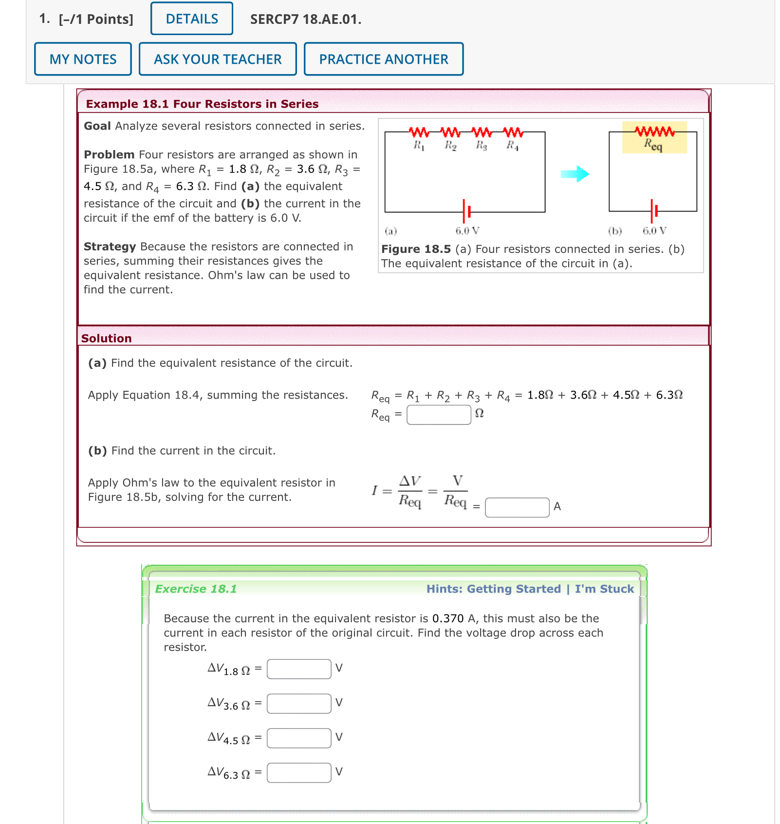resistors connected in series. www Ww WWW R1 R2 Rg RA Req