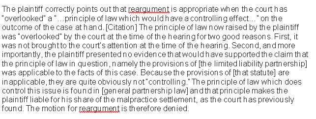 general partnership law treat a debt by one partner incurred in the
