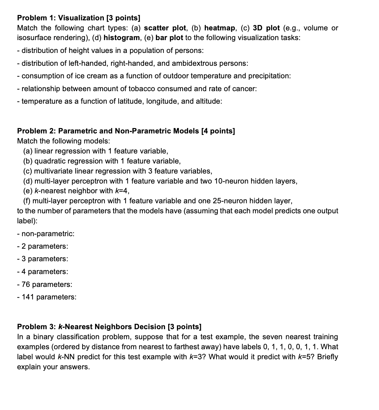  Problem 1: Visualization [3 points] Match the following chart types: (a)