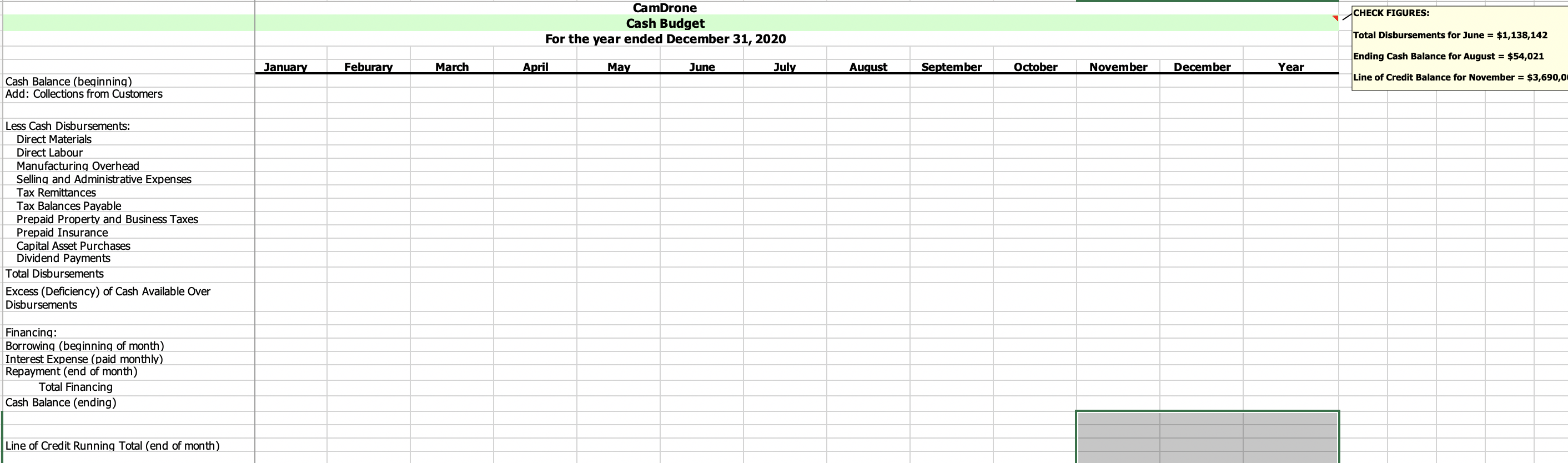 Balance for November = $3,690,0 Add: Collections from Customers Less Cash Disbursements: