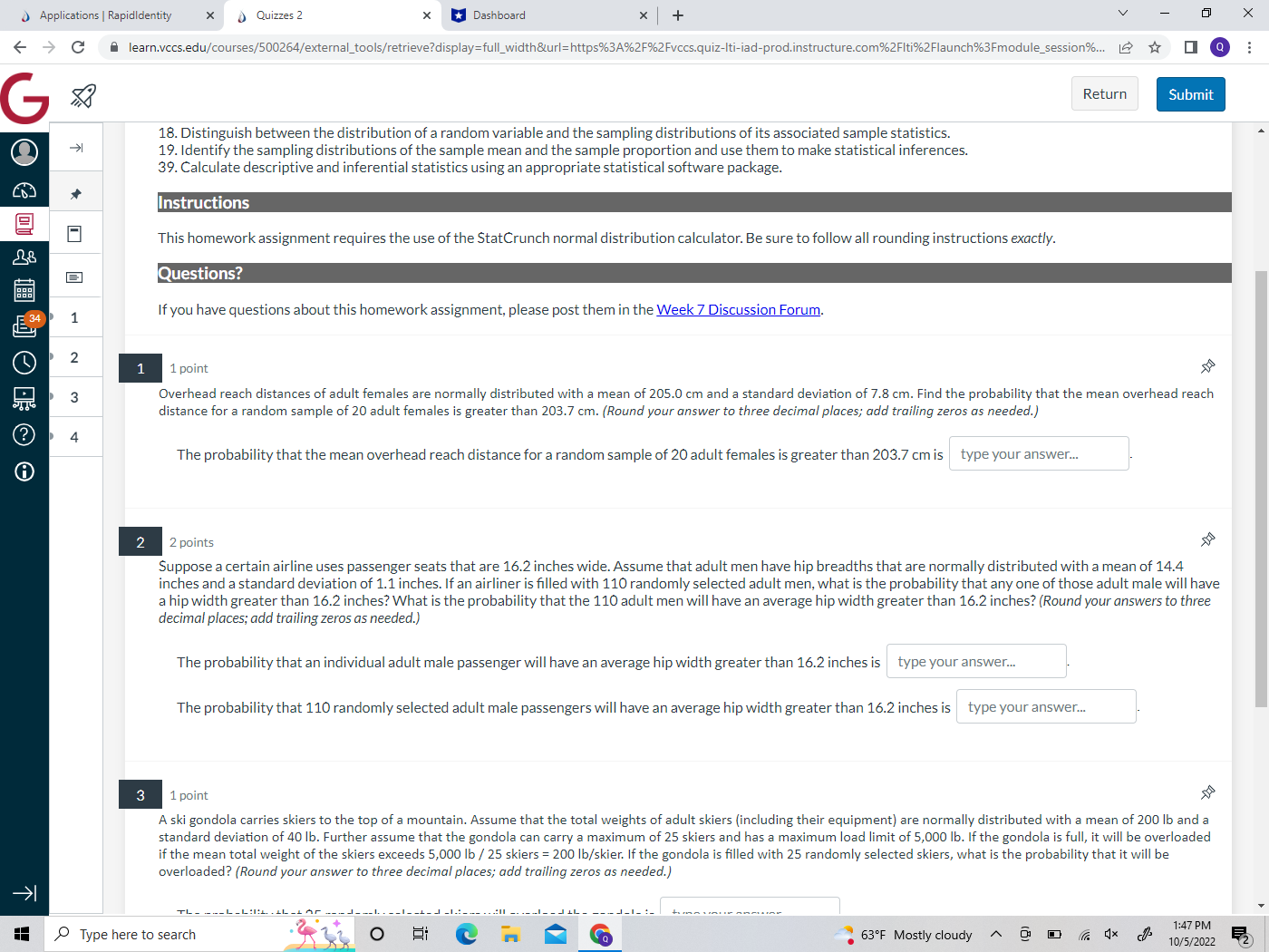  Applications | RapidIdentity x D Quizzes 2 * *Dashboard + X
