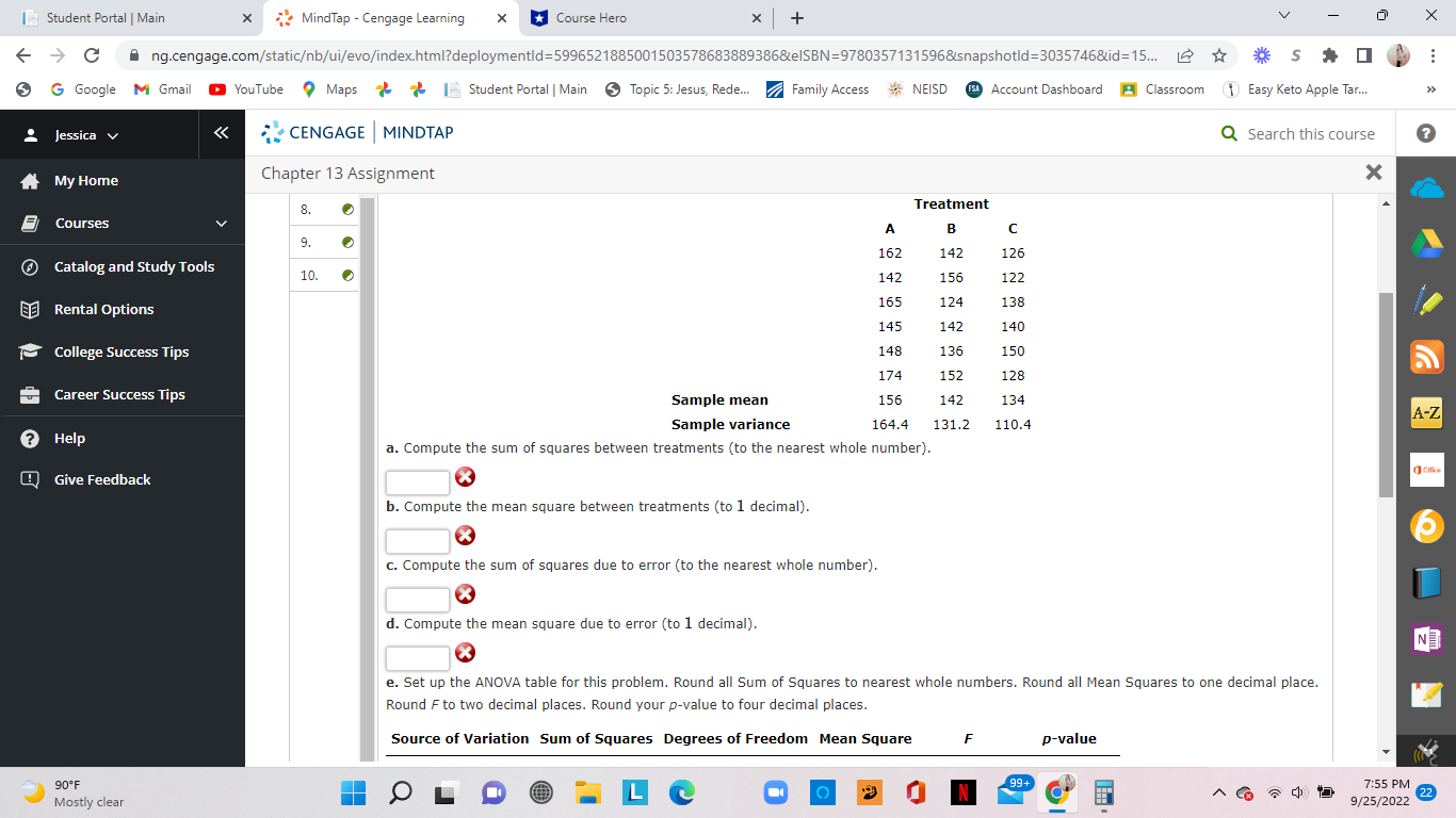  1Student Portal | Main X MindTap - Cengage Learning X Course
