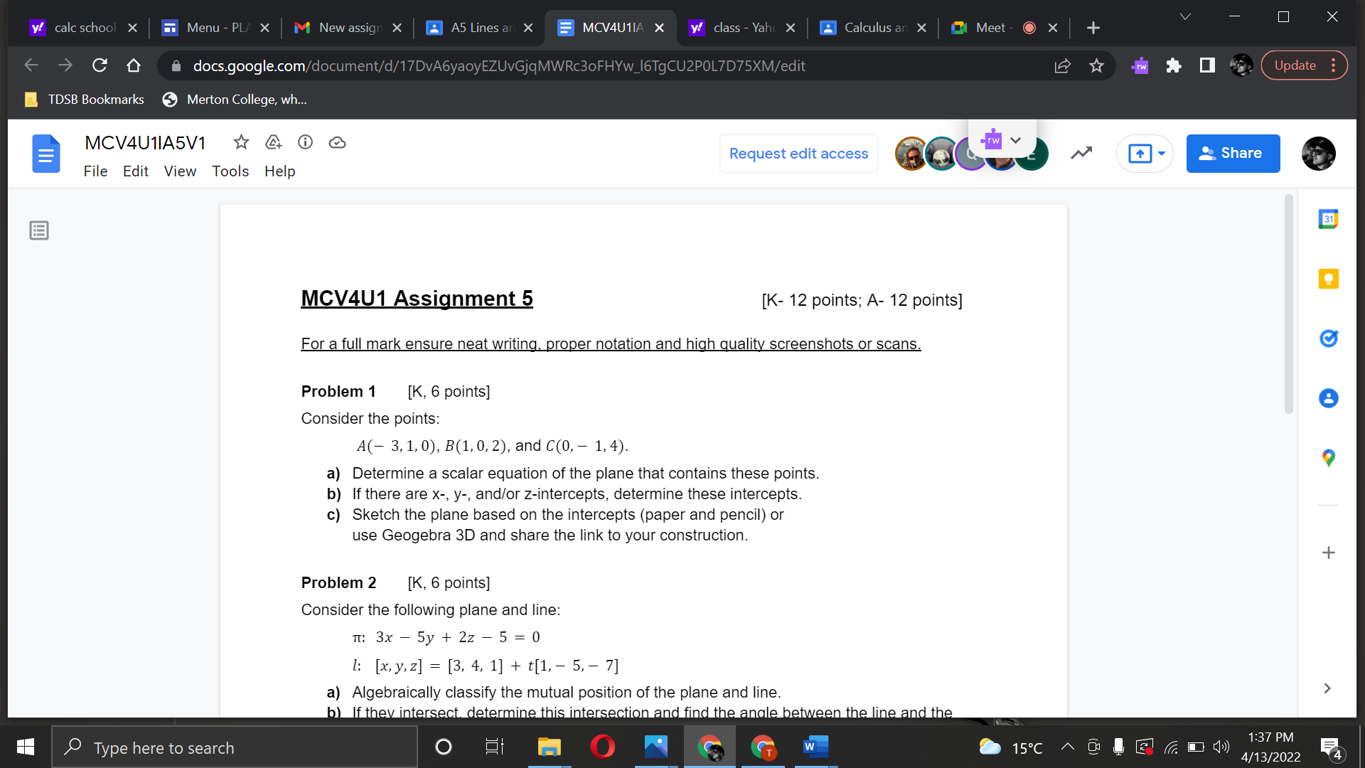 New assign X A5 Lines ar X MCV4U1IA X y! class -