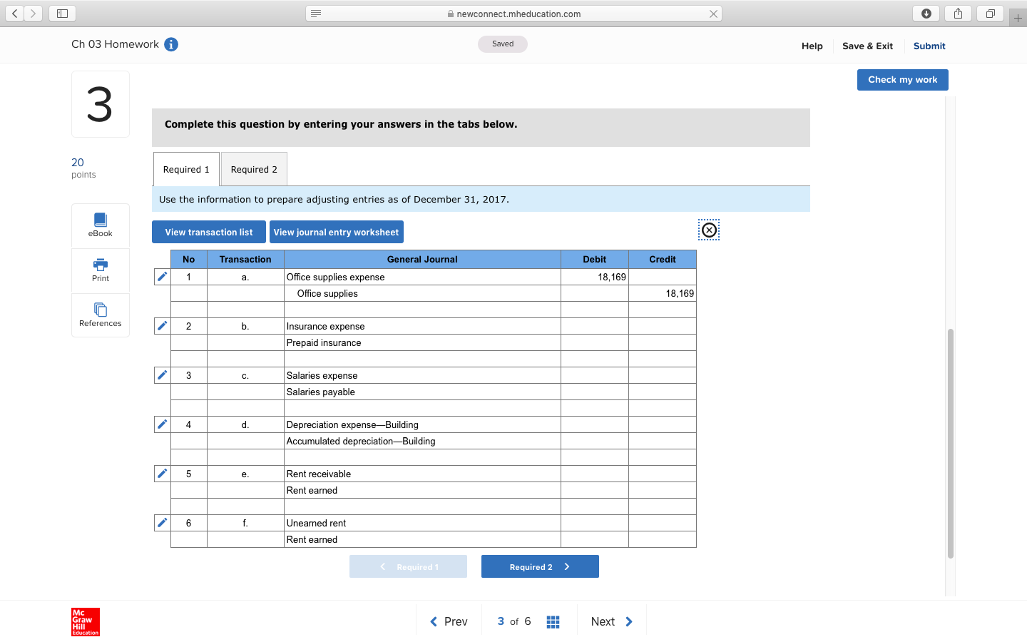 I Ch 03 Homework 0 Saved Help Save 8 Exit Submit Cnec