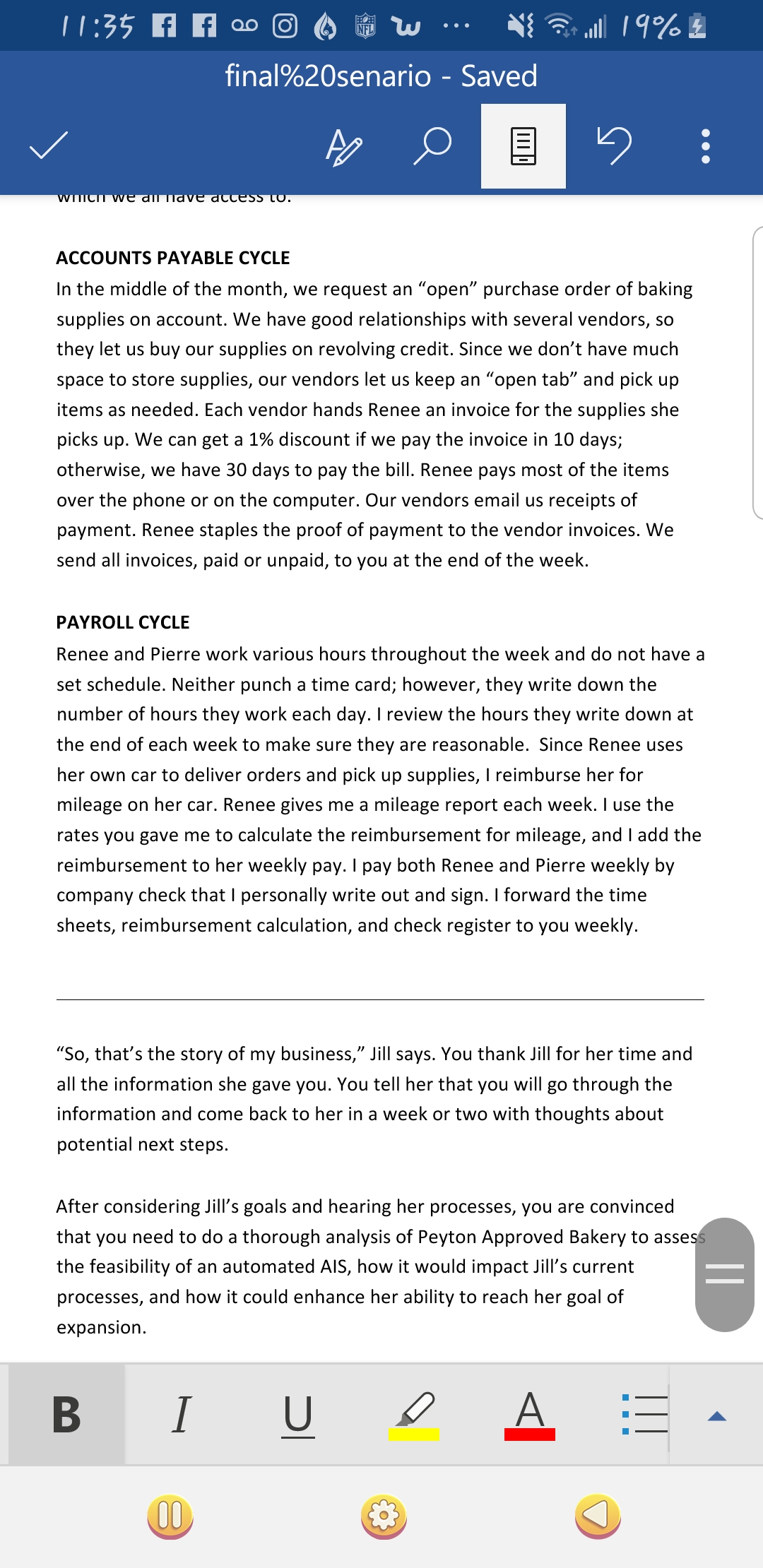 analyze a real-world scenario with the goal ofmaking recommendations for an accounting