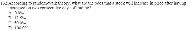 odds that a stock will increase in price after having increased on